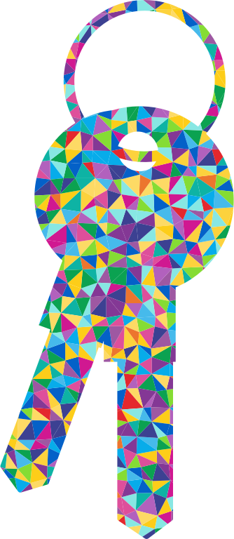 Low Poly Prismatic Keys Silhouette