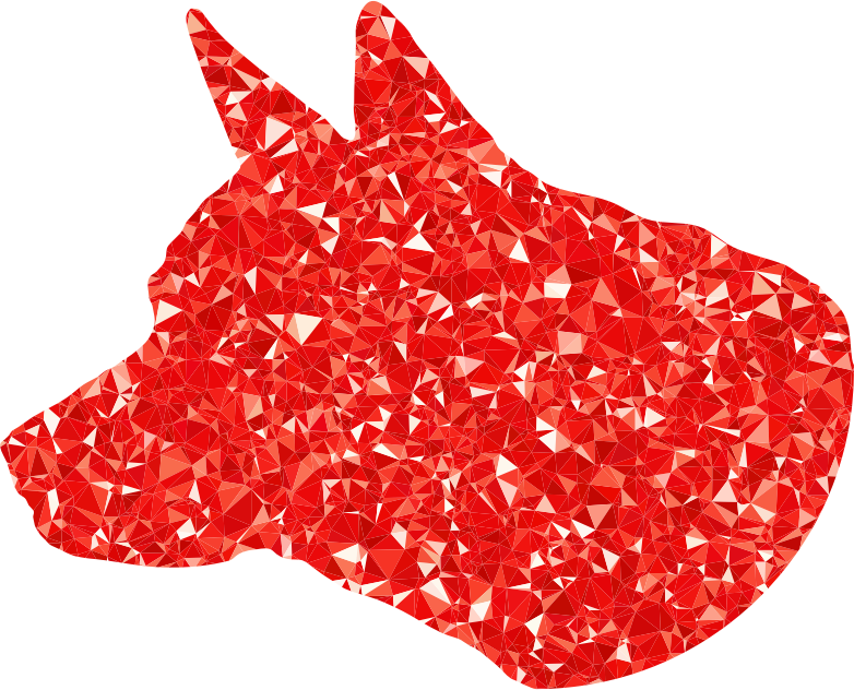 Ruby Dog Head Silhouette