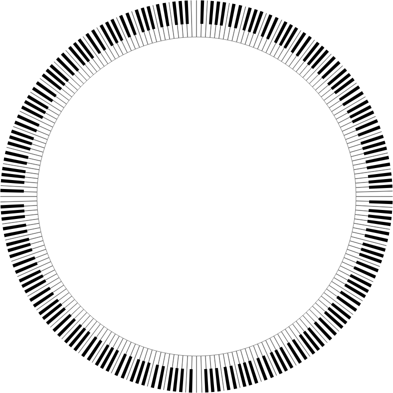 Piano Keys Circle Medium