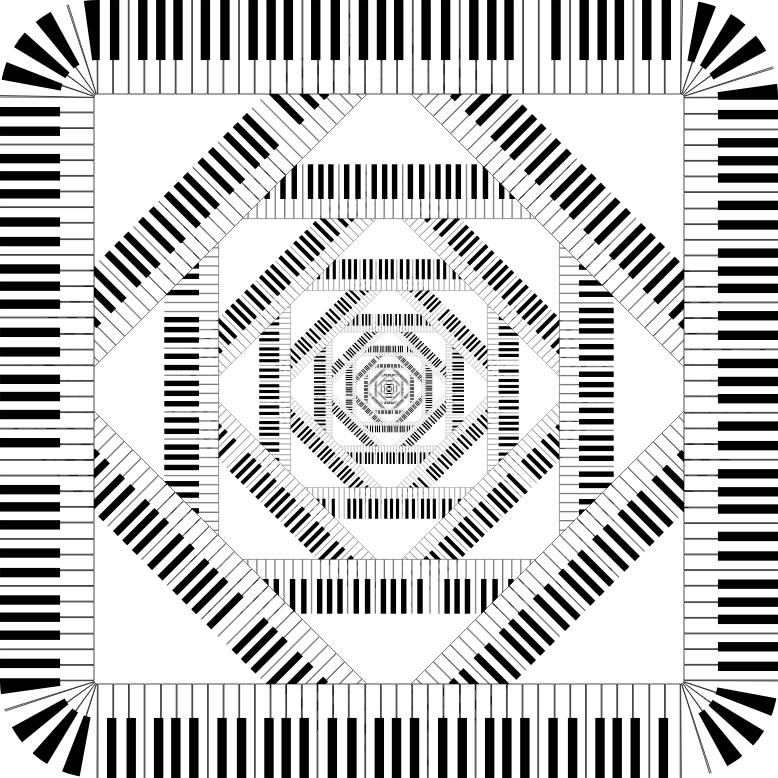 Piano Keys Rounded Square Vortex