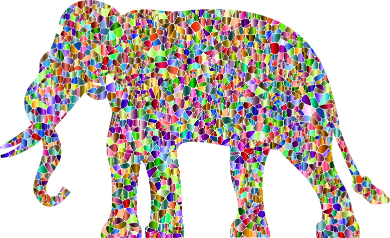 Vivid Chromatic Elephant Silhouette No Background