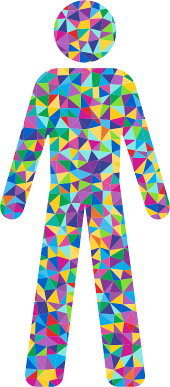 Prismatic Low Poly Male Symbol Silhouette