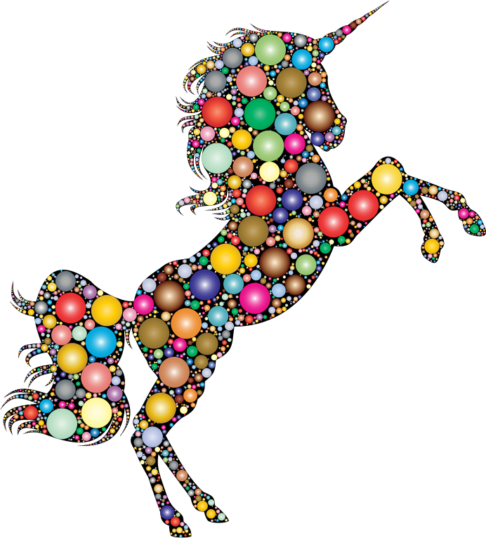 Prismatic Unicorn Silhouette 2 Circles 2 - Openclipart