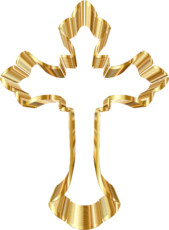 Gold Ornate Cross No Background