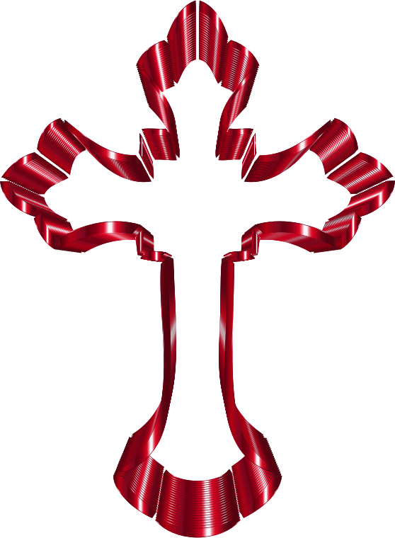 Crimson Ornate Cross No Background