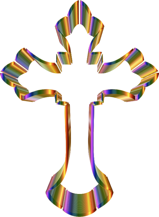 Prismatic Ornate Cross No Background