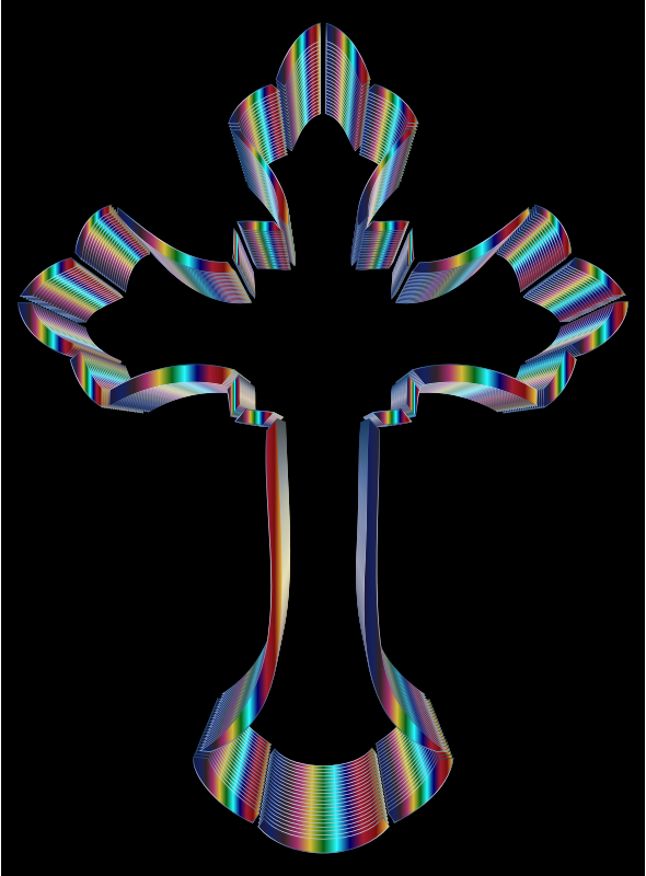 Iridescent Ornate Cross