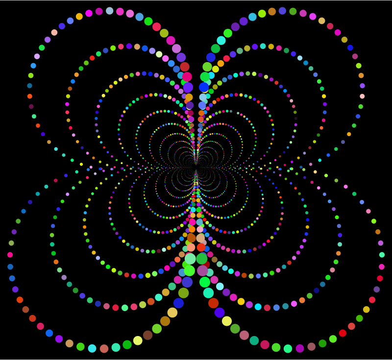 Prismatic Abstract Circles Butterfly