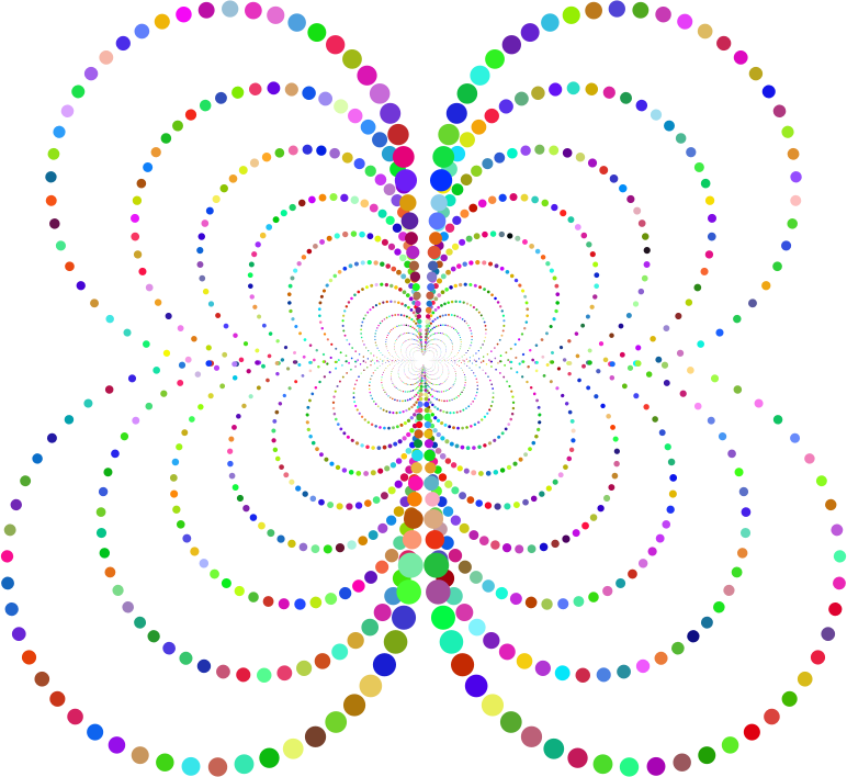 Prismatic Abstract Circles Butterfly No Background