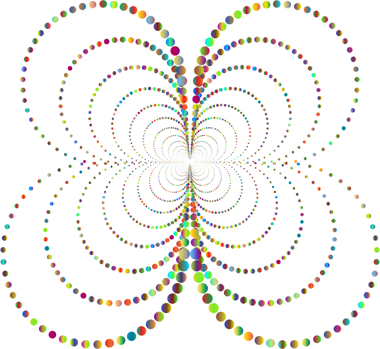 Prismatic Abstract Circles Butterfly 3 No Background