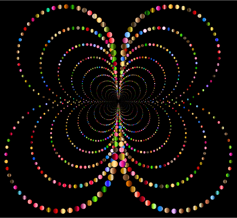 Prismatic Abstract Circles Butterfly 4