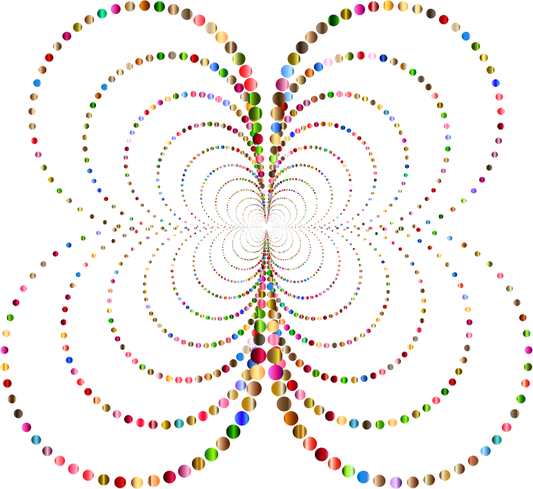 Prismatic Abstract Circles Butterfly 4 No Background