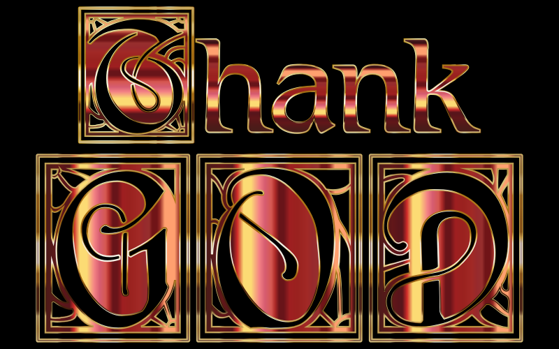 Golden Thank GOD Typography Variation 2