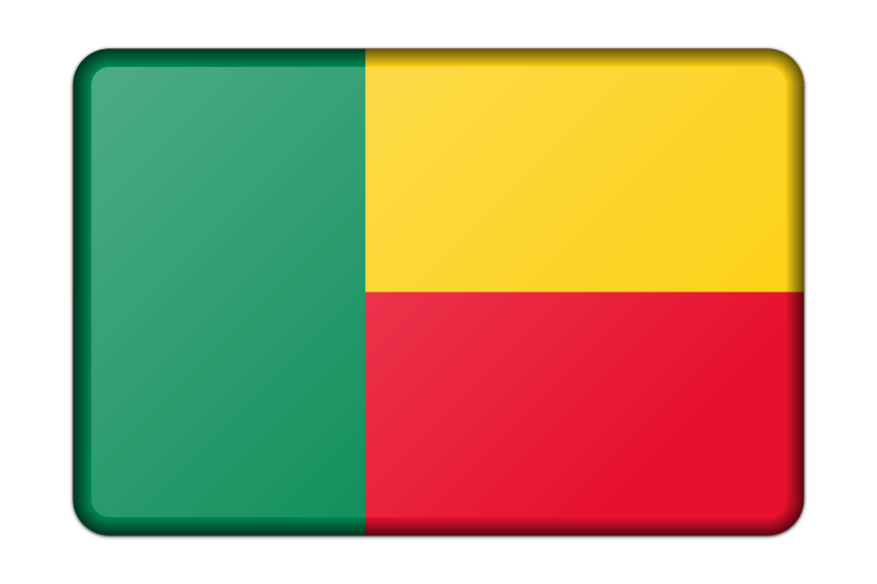 Benin flag (bevelled)