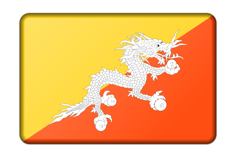 Bhutan flag (bevelled)