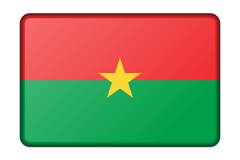 Burkina Faso flag (bevelled)