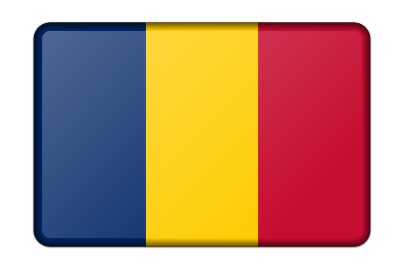 Chad flag (bevelled)