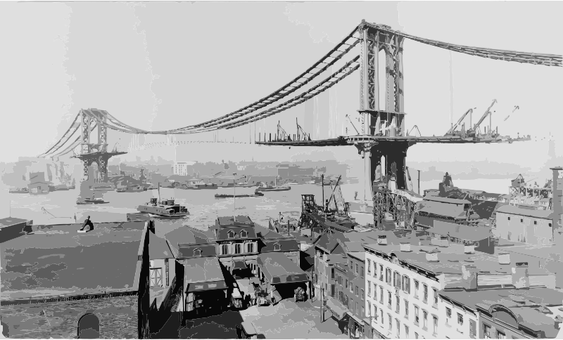 Manhattan Bridge Construction 1909