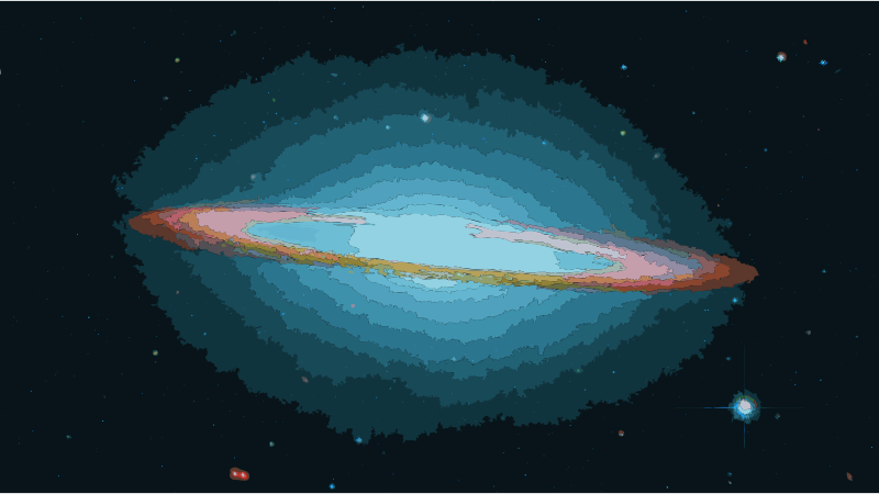 Sombrero Galaxy in infrared light (Hubble Space Telescope and Spitzer Space Telescope)