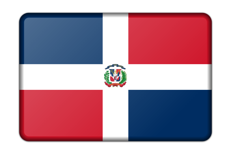 Dominican Republic flag (bevelled)