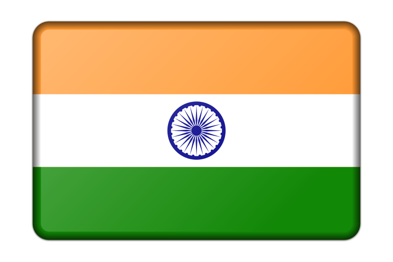 India flag (bevelled)