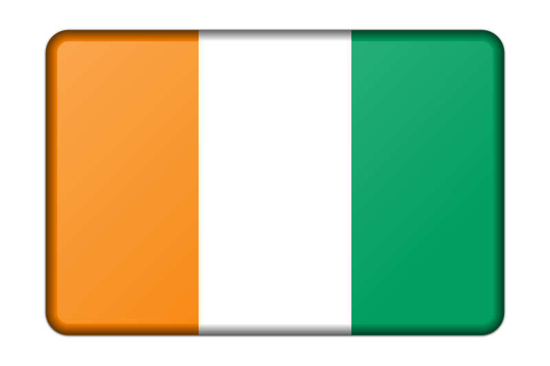 Ivory Coast flag (bevelled)