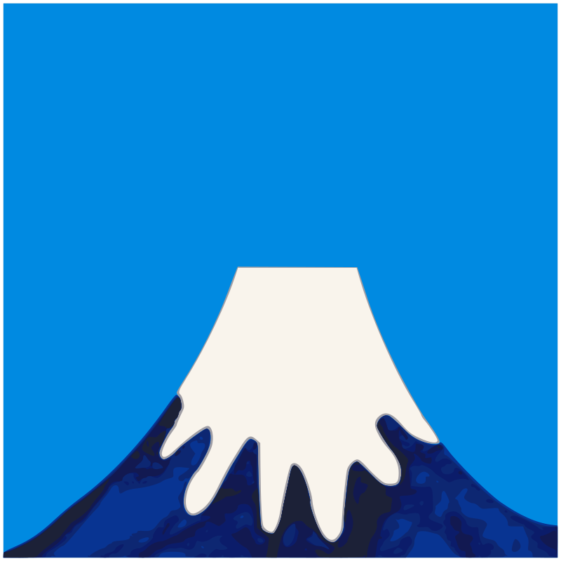 Painted Mount Fuji- simplified and traced