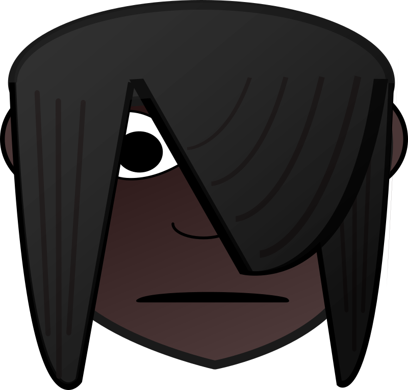 Emo Girl Head Dark - Openclipart