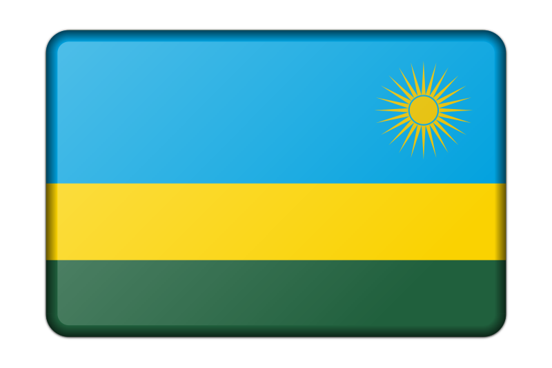 Rwanda flag (bevelled)