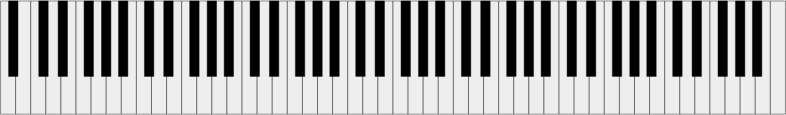 The keyboard of a standard 88-key piano