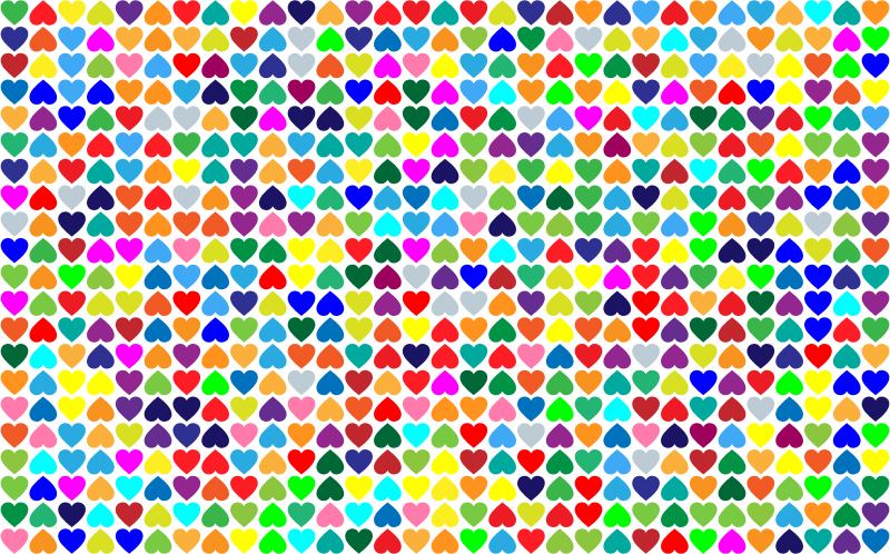 Prismatic Alternating Hearts Pattern Background 2