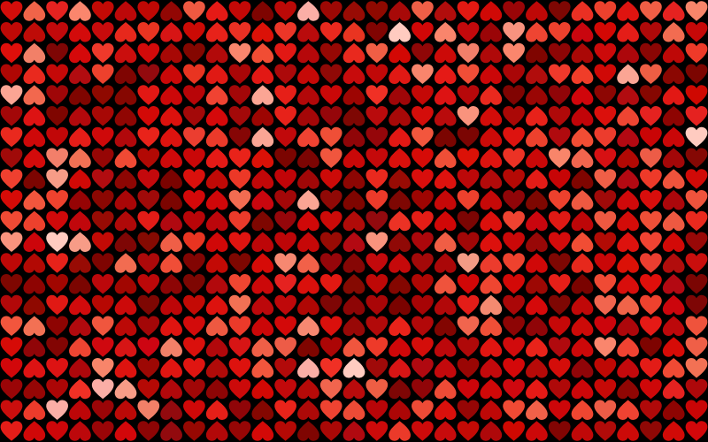 Prismatic Alternating Hearts Pattern Background 3