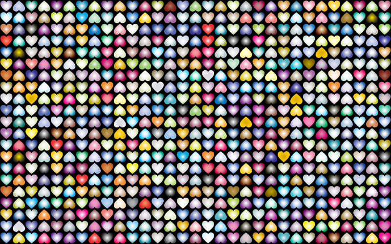 Prismatic Alternating Hearts Pattern Background 4