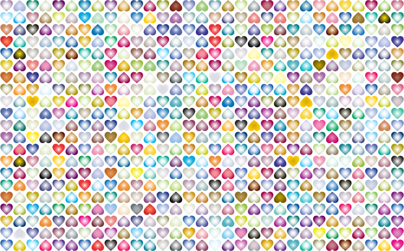 Prismatic Alternating Hearts Pattern Background 4 No Black Background