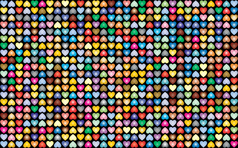 Prismatic Alternating Hearts Pattern Background 5