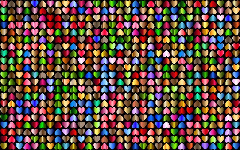 Prismatic Alternating Hearts Pattern Background 6