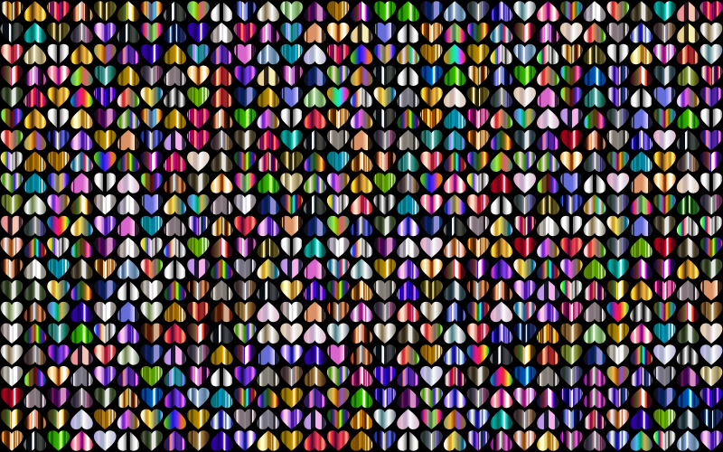 Prismatic Alternating Hearts Pattern Background 7