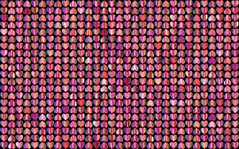 Prismatic Alternating Hearts Pattern Background 9 Variation 2