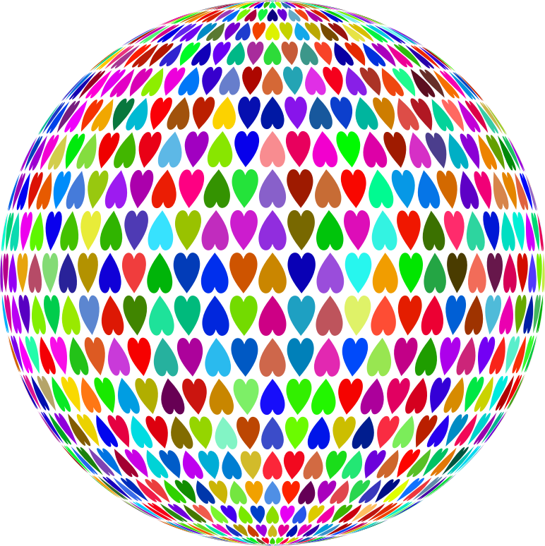 Prismatic Alternating Hearts Sphere