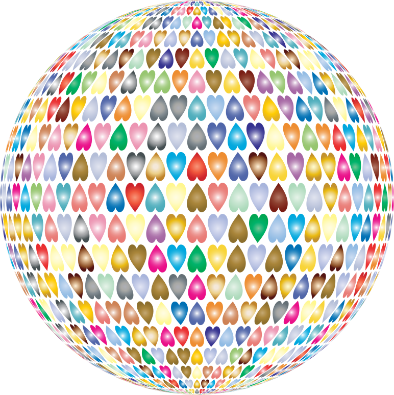 Prismatic Alternating Hearts Sphere 2 No Background