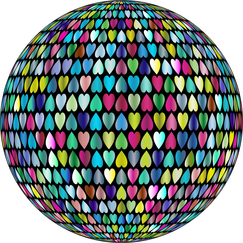 Prismatic Alternating Hearts Sphere 3