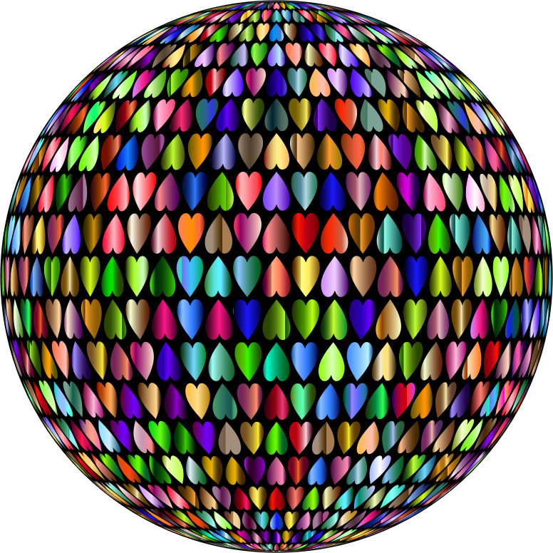 Prismatic Alternating Hearts Sphere 4