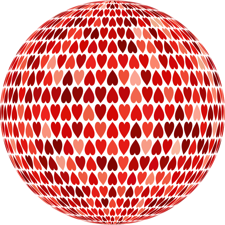 Prismatic Alternating Hearts Sphere 5 No Background