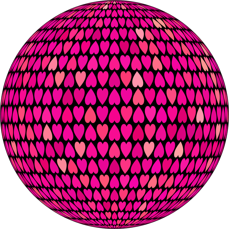 Prismatic Alternating Hearts Sphere 6