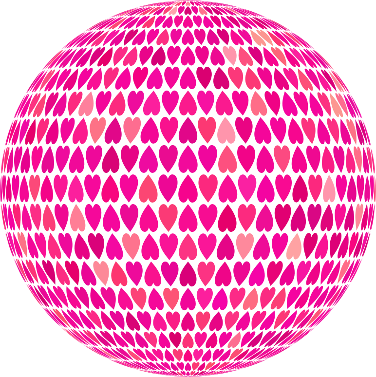 Prismatic Alternating Hearts Sphere 6 No Background