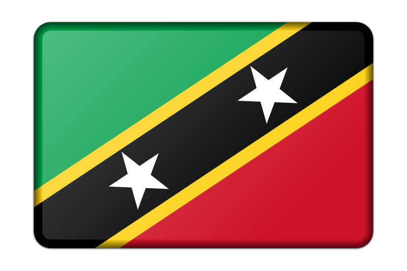 St Kitts and Nevis flag (bevelled)