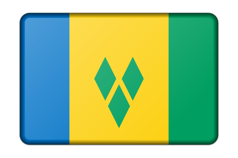Saint Vincent and the Grenadines flag (bevelled)