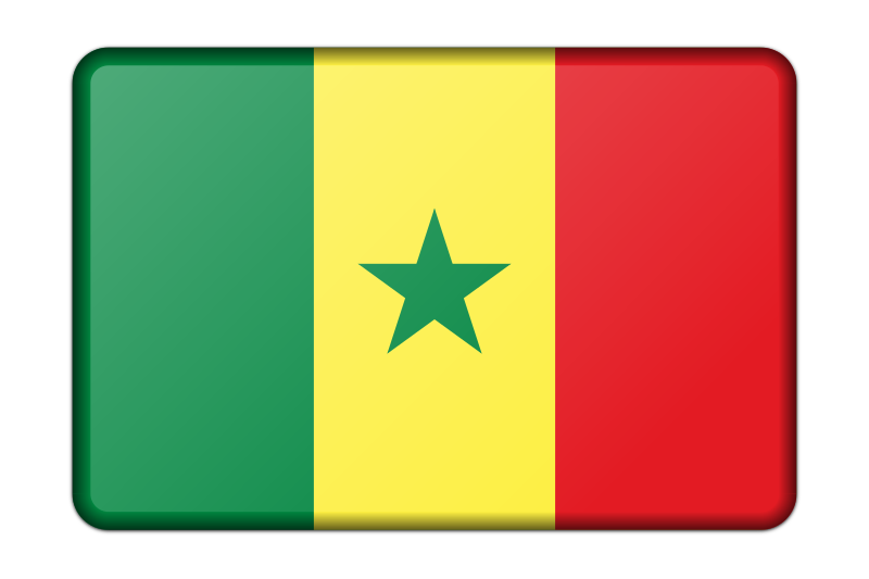 Senegal flag (bevelled)