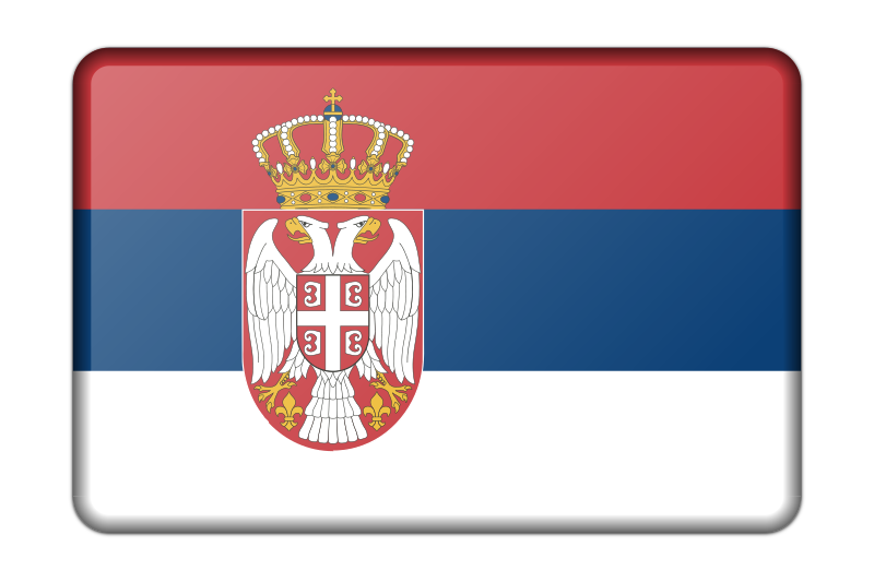Serbia flag (bevelled)