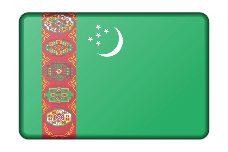 Turkmenistan flag (bevelled)